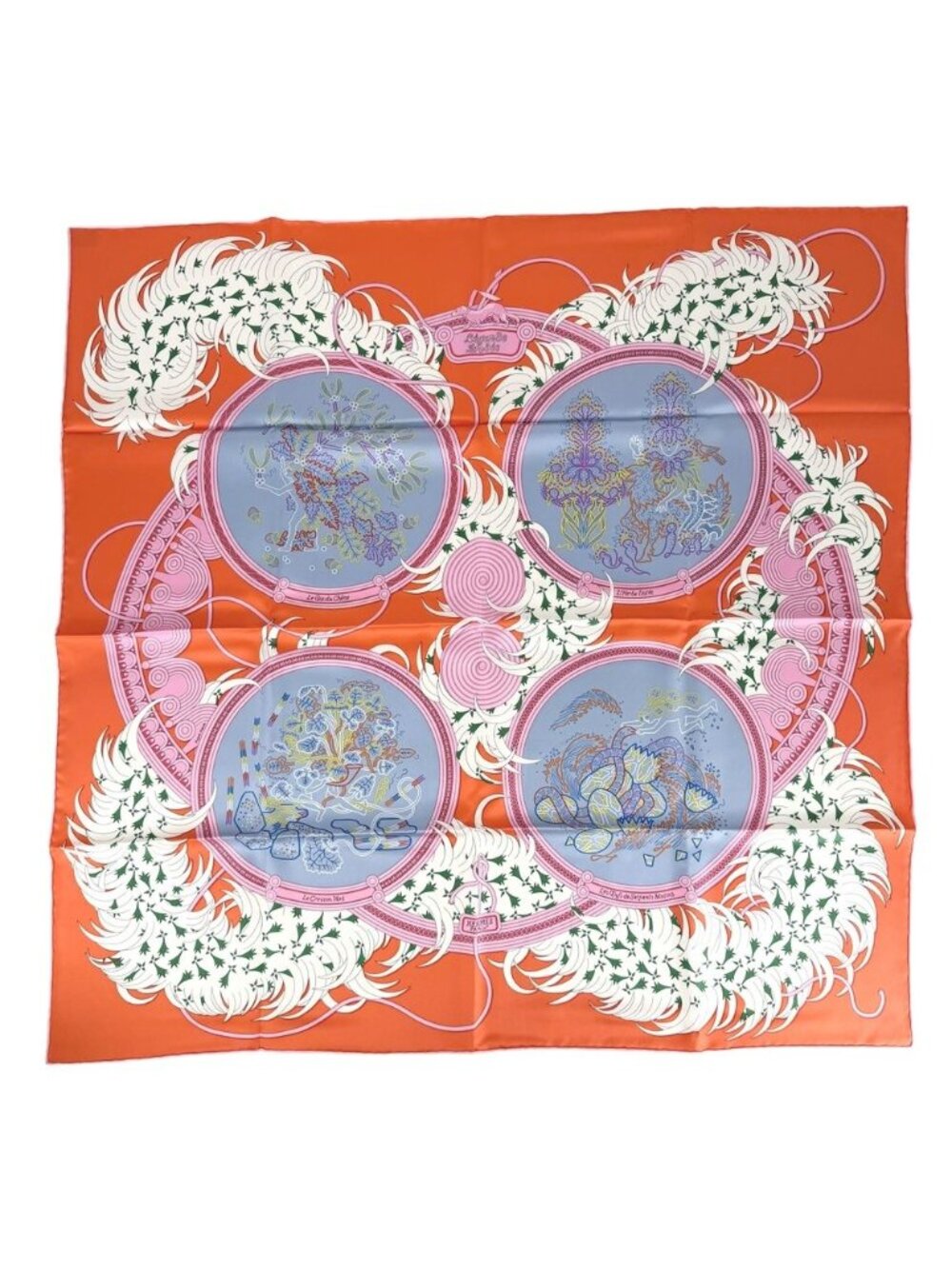 Hermes Scarf Carre 90 Legendary Items Woven by Embroidery Legende Brodee Silk